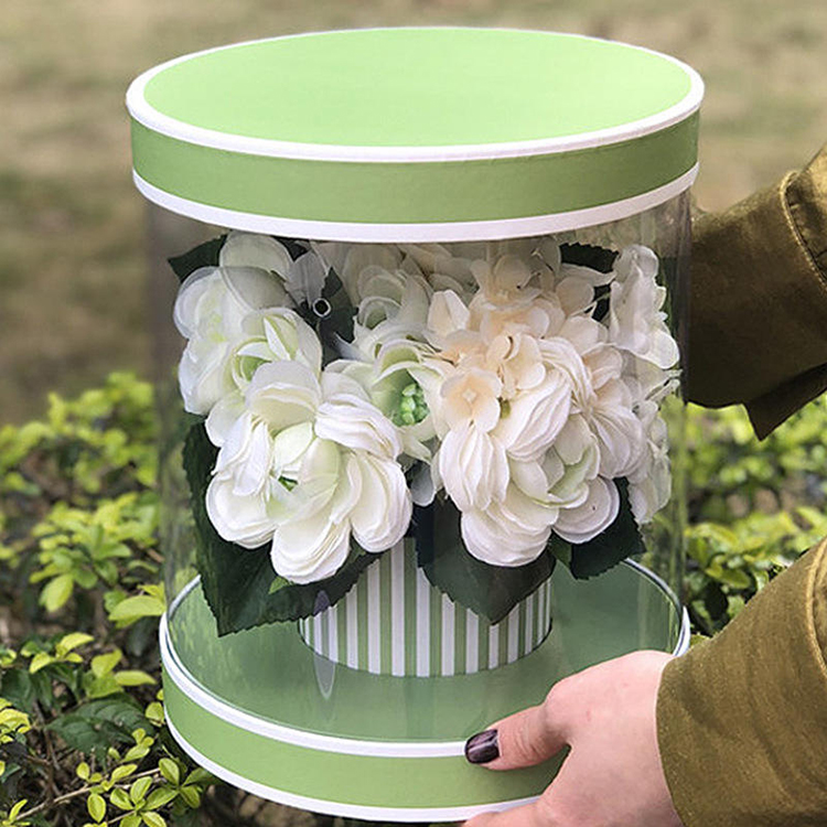 PVC transparent flower green box