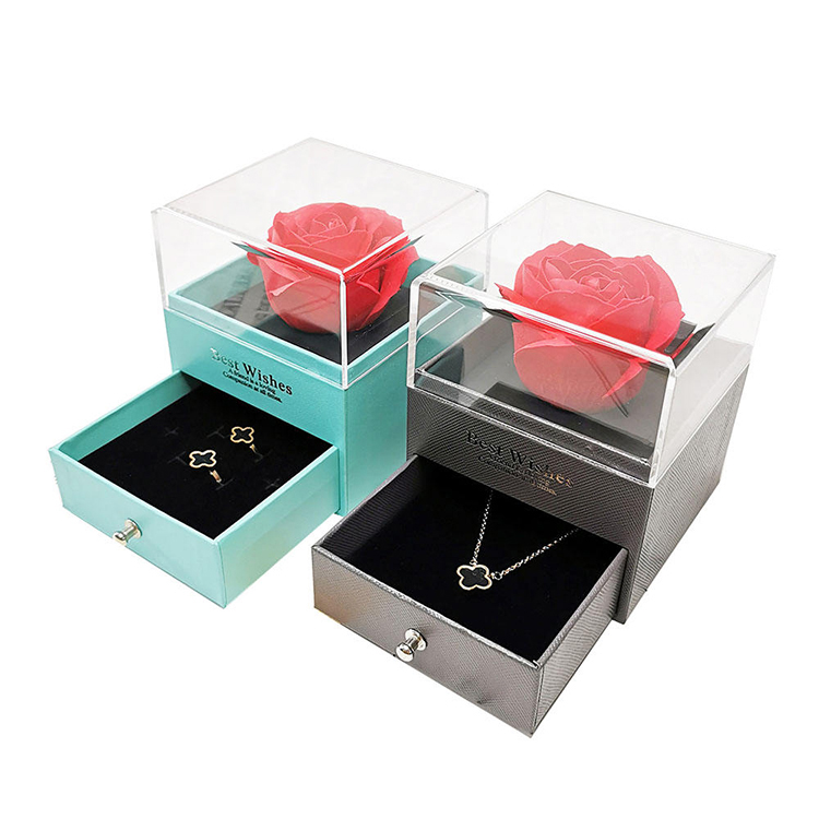 Acrylic flower box with drawer