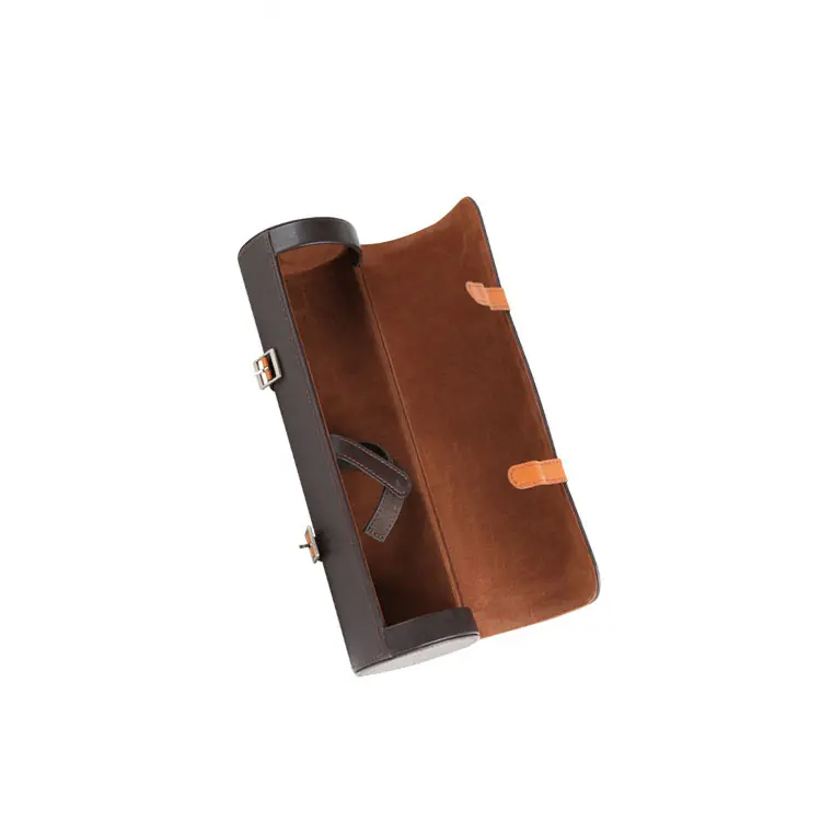 Round Leather Wine Box