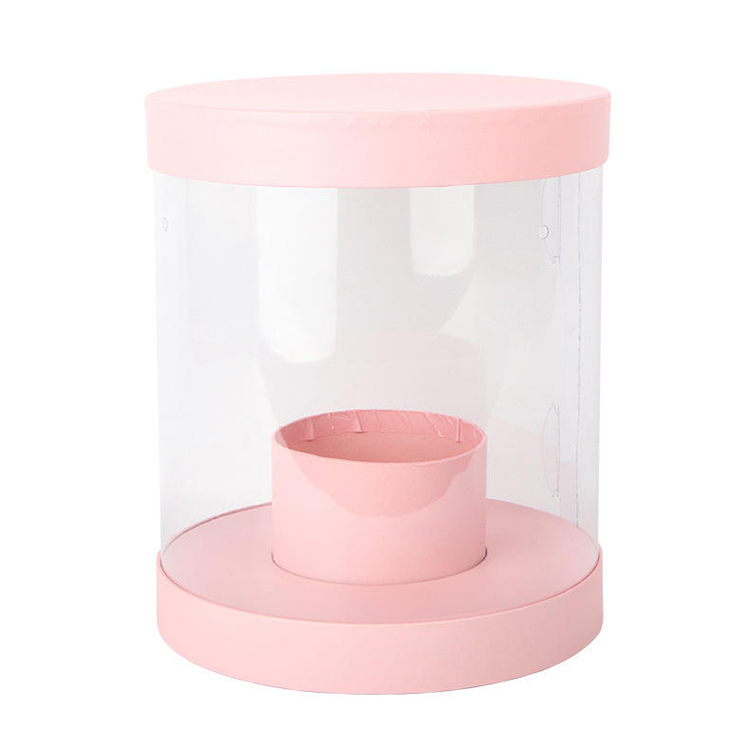 PVC transparent flower pink box