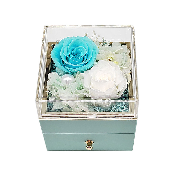 Custom clear Acrylic flower box with drawer