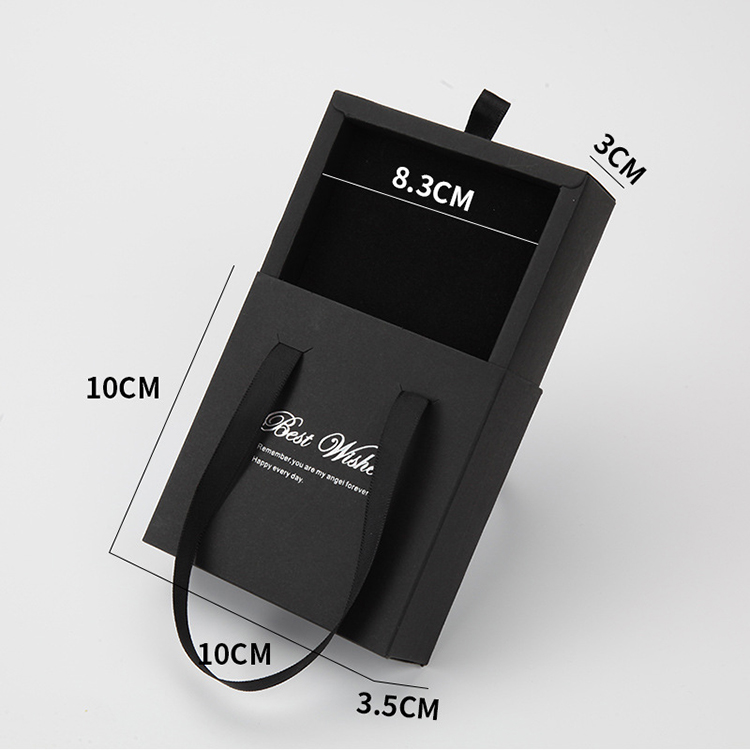 New design creative paper jewelry box packaging with satin handle