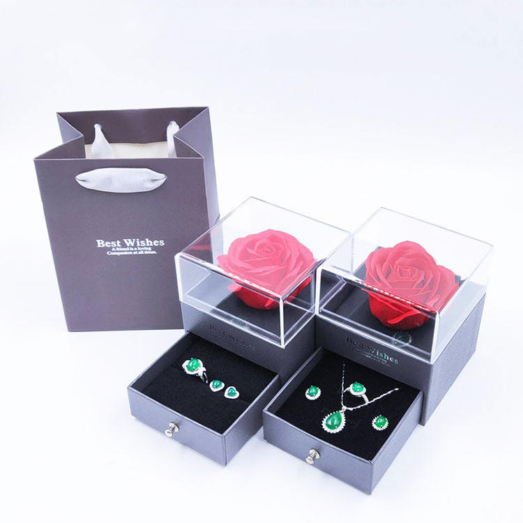 Acrylic Flower Box with Drawer