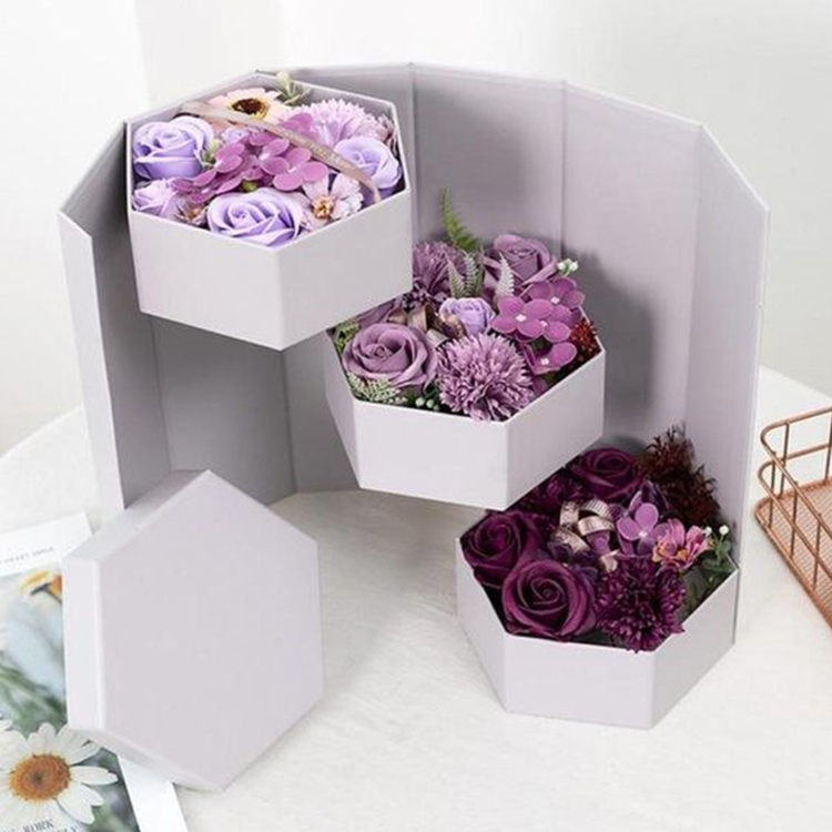 Purple cylinder flower box