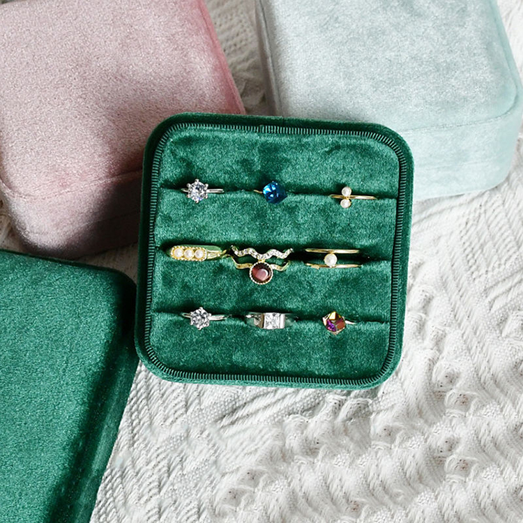 jewelry velvet storage small ring display box manufacturers
