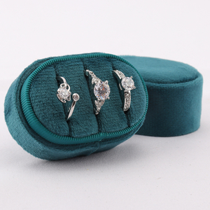 Customized Logo Velvet Jewelry Travel Ring Storage Box Case with Various Colors