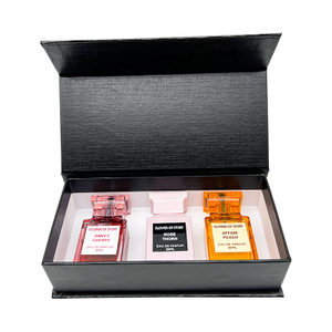 Luxury Magnetic Custom Logo Black Magnetic Perfume Box