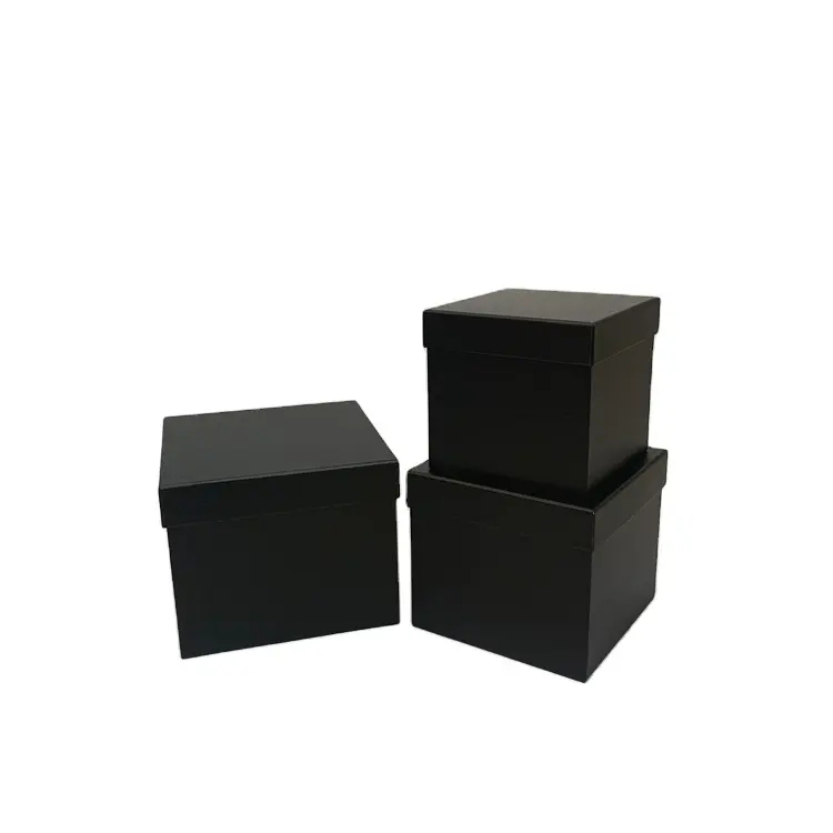 Customizable black square flower box
