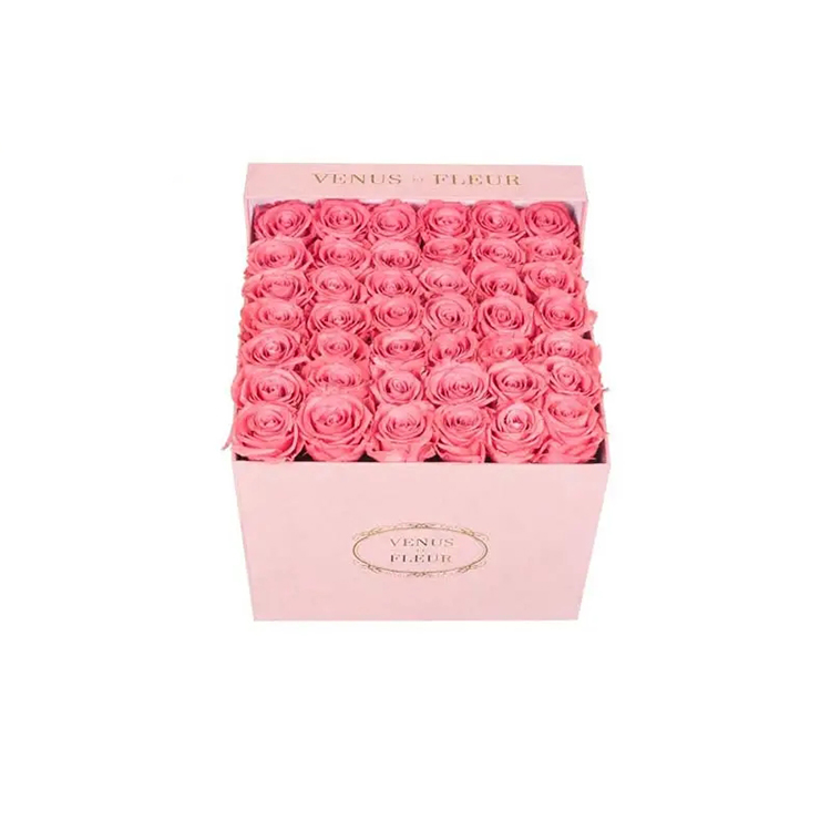 High quality pink suede flower box