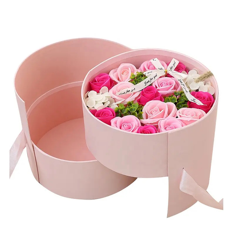 rose soap flower round gift box