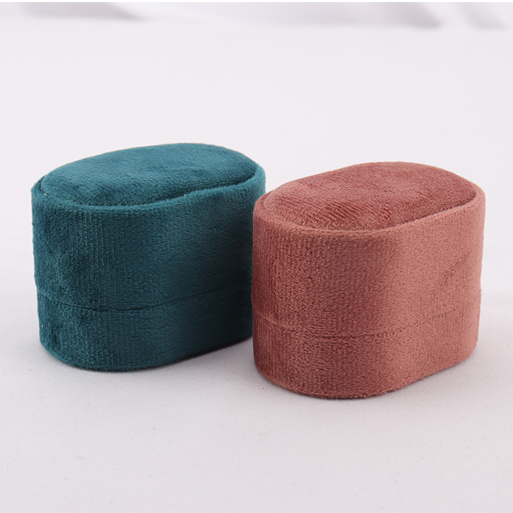 Customized Logo Velvet Jewelry Travel Ring Storage Box Case with Various Colors