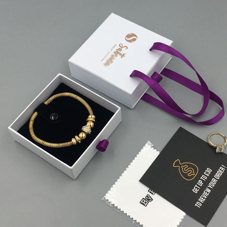 Luxury Drawer Paper Bracelet Box with Custom Logo