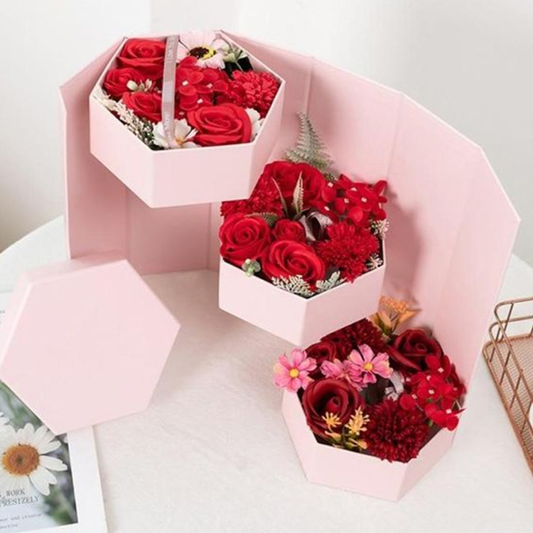 Pink cylinder flower box