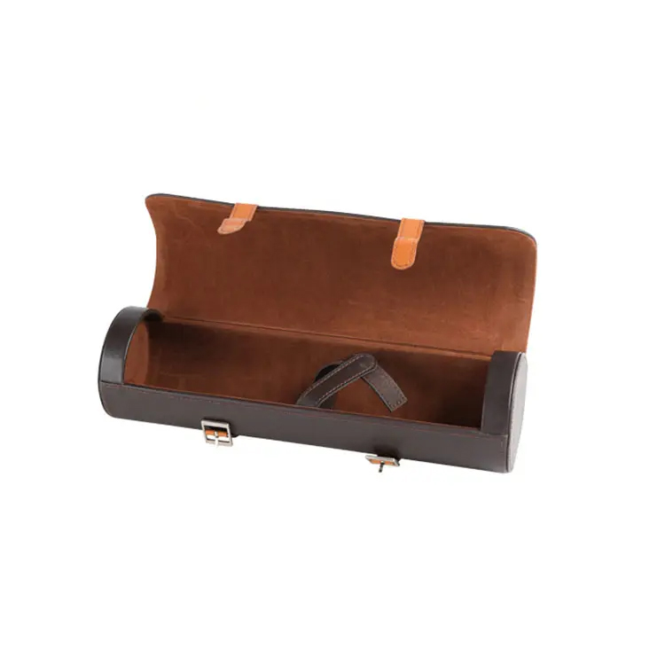Round Leather Wine Box