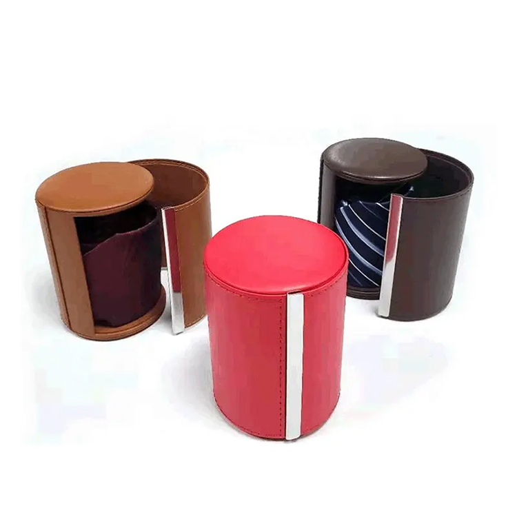 Round Leather Wine Box