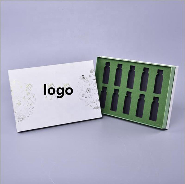 Custom Logo Paper Cardboard Essential Oil Box Drawer Box with EVA Foam Insert