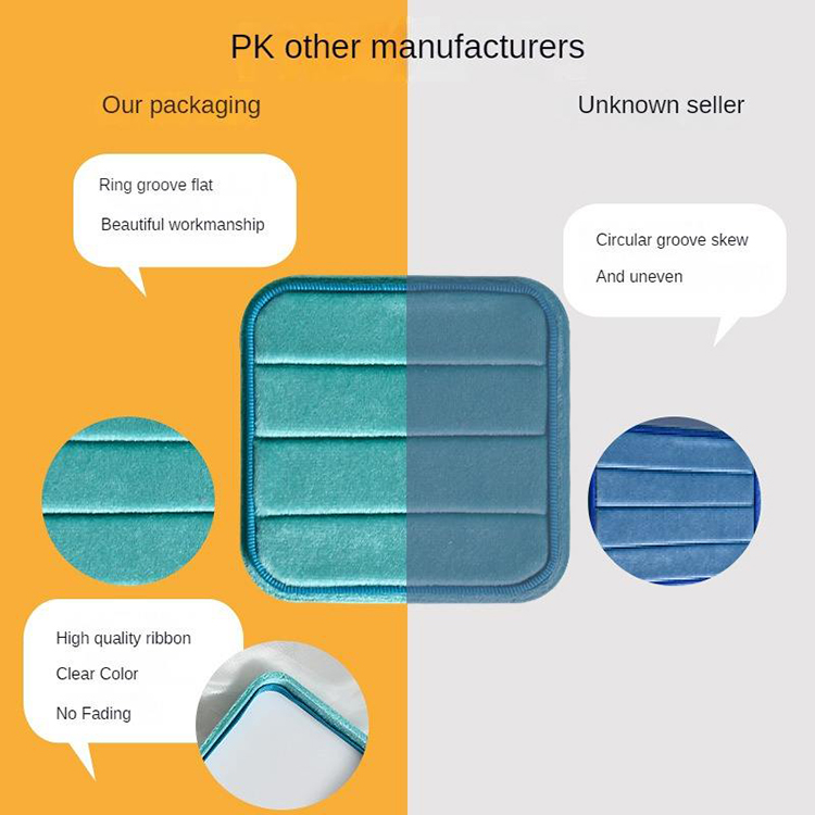  Customized Logo Multi Color Jewelry Velvet Storage Small Ring Display Box