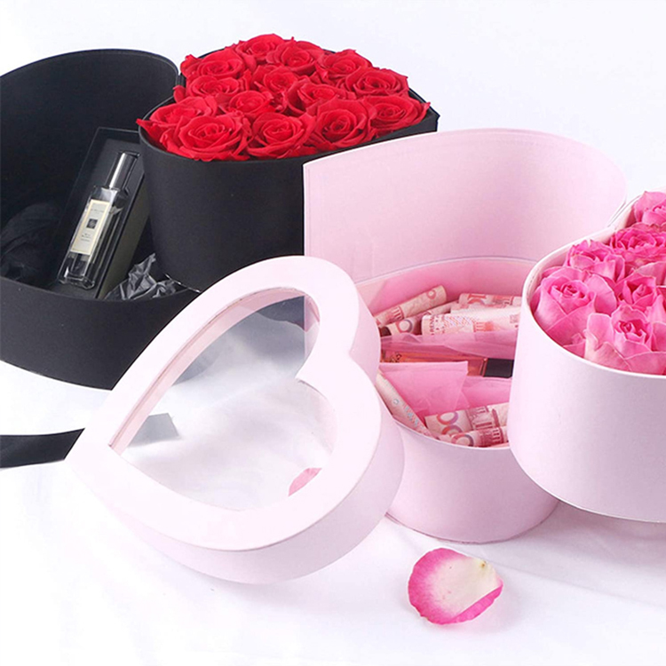 Two layers of heart-shaped flower box