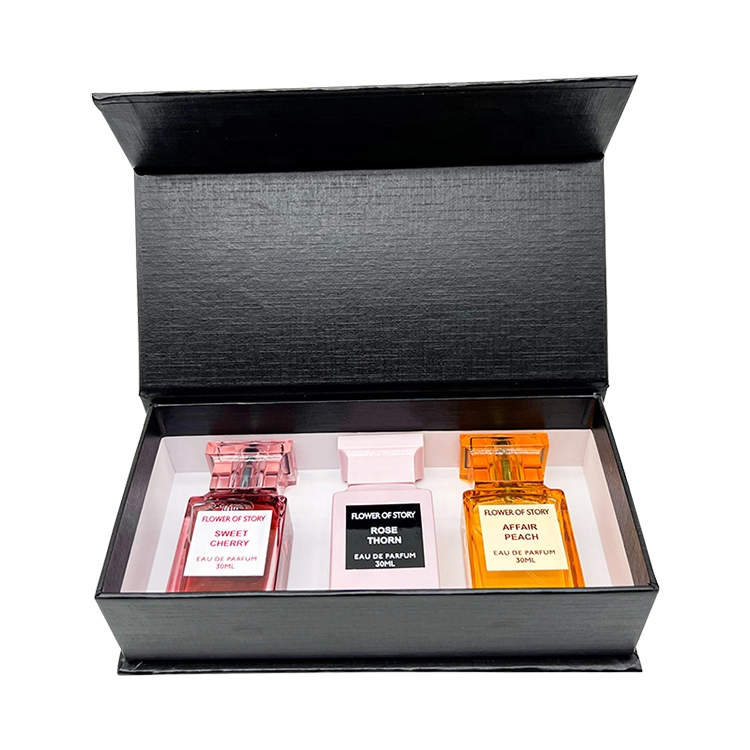 Luxury Magnetic Custom Logo Black Magnetic Perfume Box