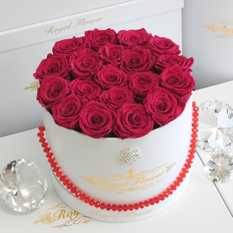 White round box with pearl handle