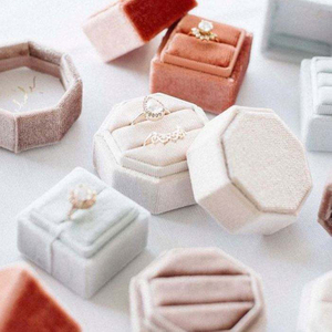 Velvet Jewelry Case Earrings Ring Box