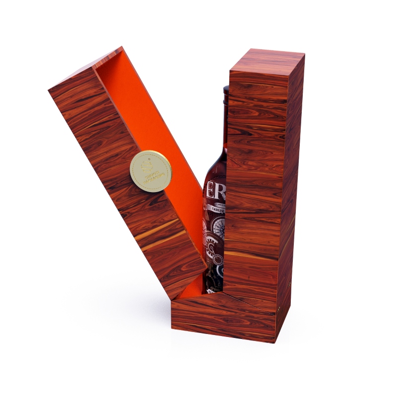 Red Wooden Double Door Wine Gift Box for Premium Beverage Packaging