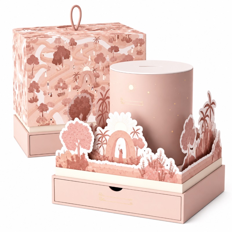 Custom Luxury Candle Gift Box with 3D Paper Art Design