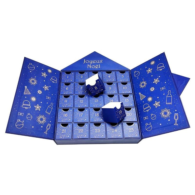 Custom Luxury Christmas Advent Calendar Box with Double Door Opening And 25 Drawer Design