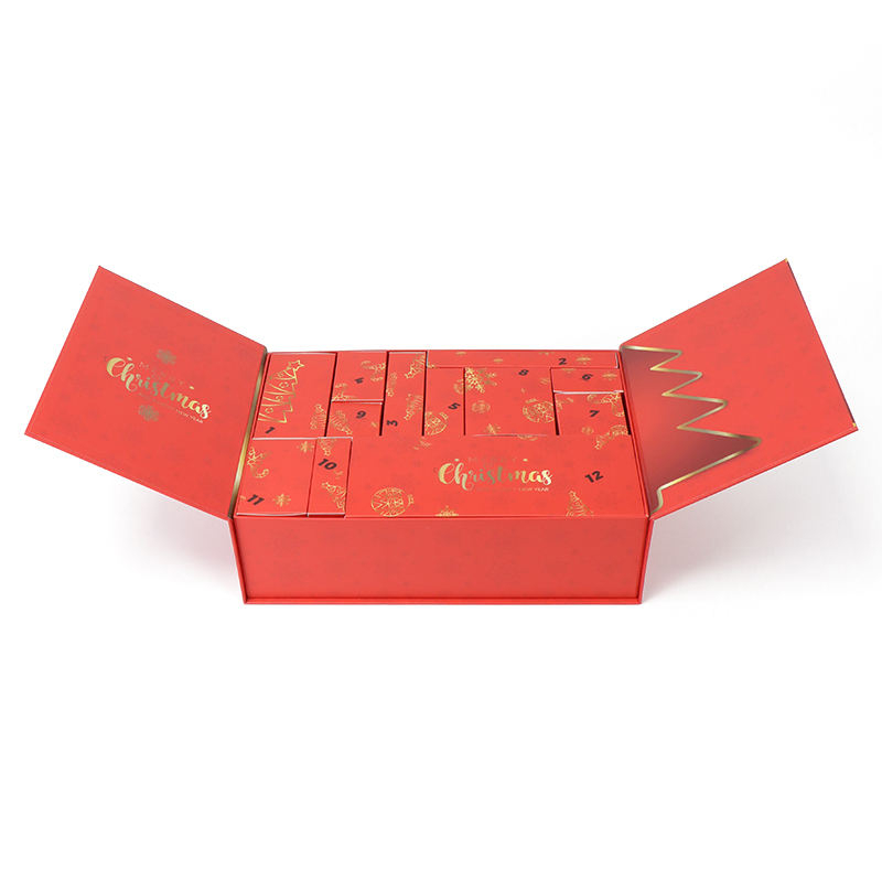 Custom Christmas Advent Calendar Gift Box with Double Door Opening and 12 Drawer Design for Holiday Gift Collection