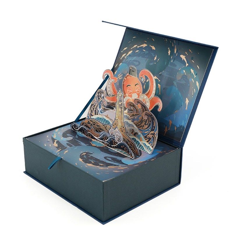 Custom Luxury 3D Magnetic Flip-Top Gift Box