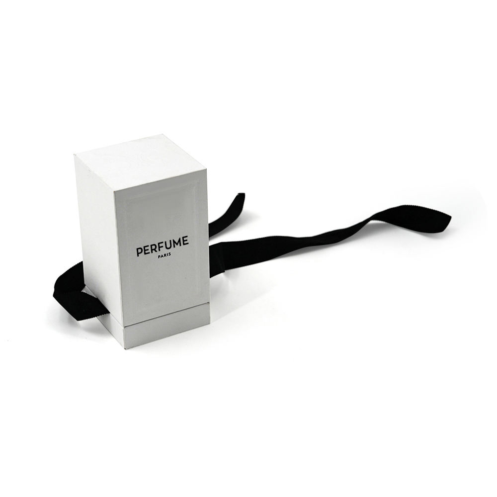 Luxury Rectangular Perfume Box with Ribbon Handle for Premium Fragrance Packaging