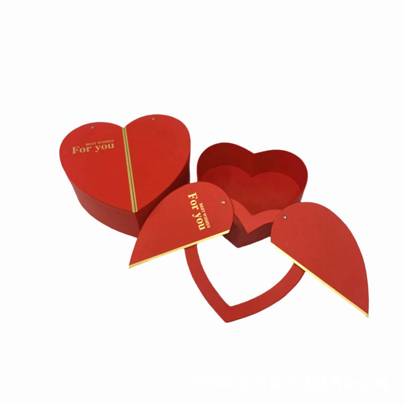 Custom Luxury Heart Shaped Flower Box with Magnetic Opening Design