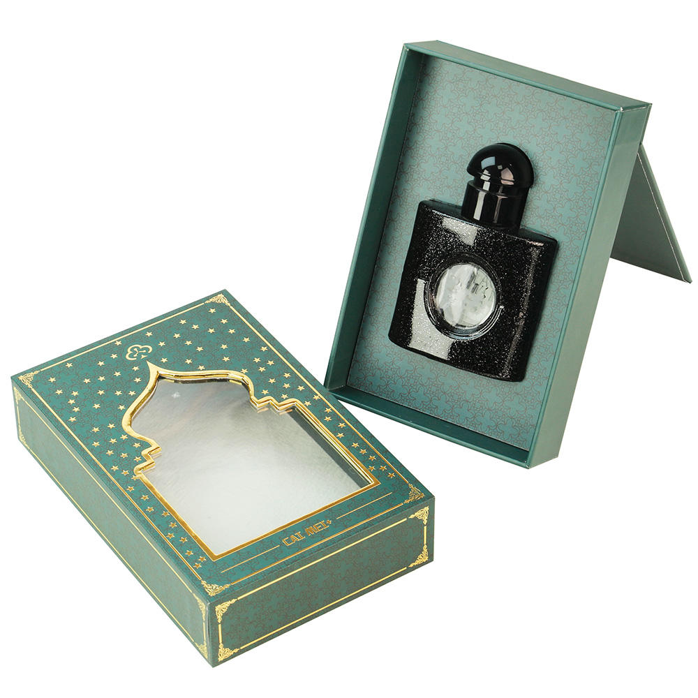 Luxury Drawer-Style Perfume Gift Box with Gold Foil Detailing And Custom Display Insert