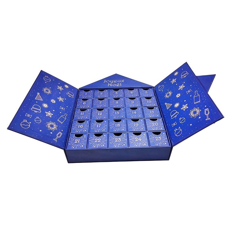 Custom Luxury Christmas Advent Calendar Box with Double Door Opening And 25 Drawer Design