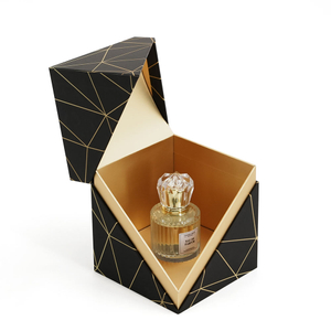 Luxury Rigid Perfume Box with Geometric Gold Foil Design