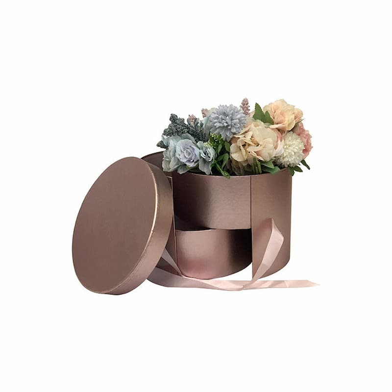 Custom Luxury Round Flower Gift Box with Premium Floral Display Design