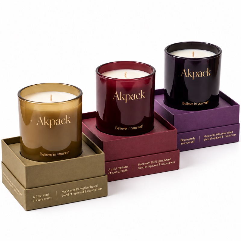 Custom Luxury Candle Gift Box with Window Lid Design And Premium Rigid Packaging for Home Fragrance