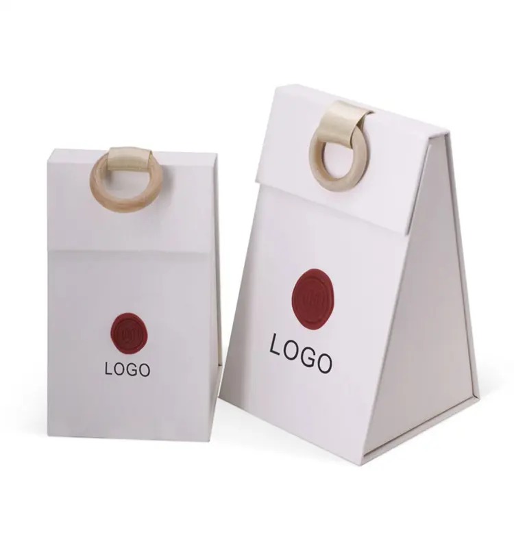 Luxury Triangular Perfume Box with Ribbon Handle for Premium Fragrance Packaging