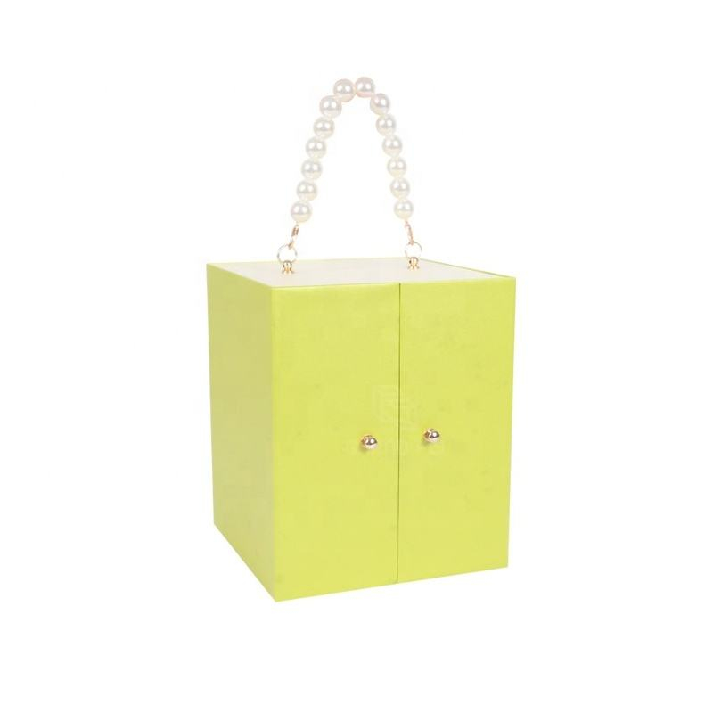 Double Open Drawer Jewelry Gift Box with Pearl Handle, Custom Logo Printing