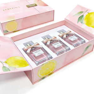 Drawer Perfume Gift Box with 3-Bottle Insert, Custom Fragrance Packaging