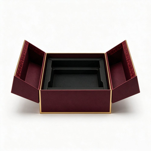 Luxury Red Drawer Perfume Box with Gold Edge for Premium Fragrance Packaging