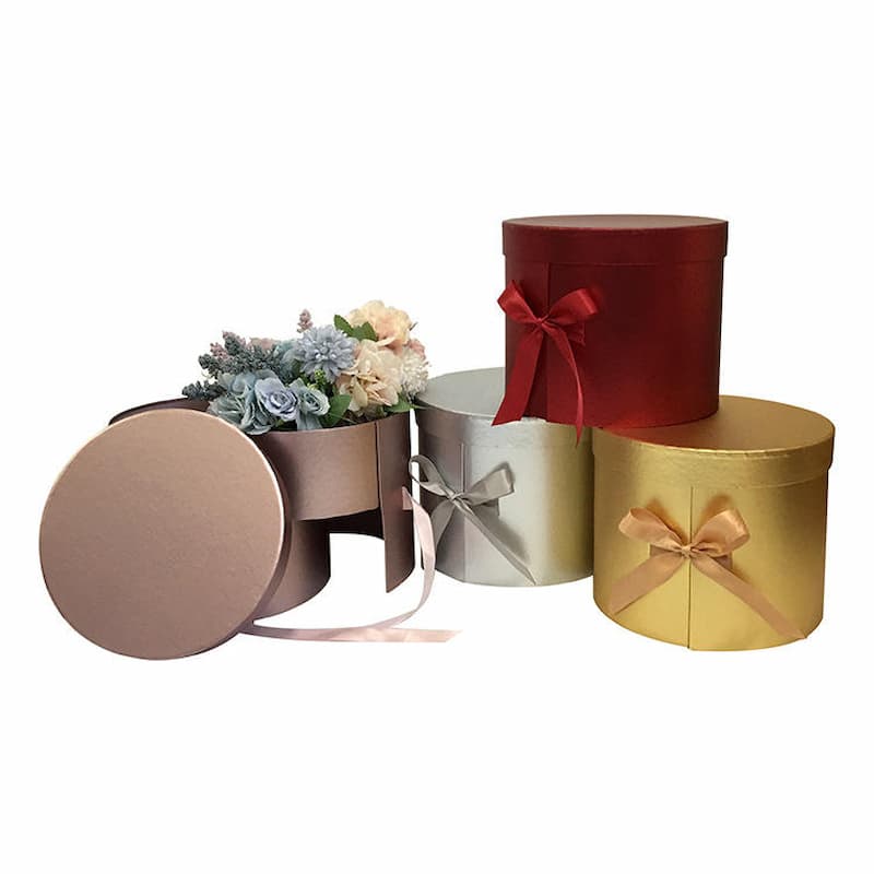 Custom Luxury Round Flower Gift Box with Premium Floral Display Design