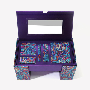 Custom Double Door Lift-Up Cosmetic Box with Compartments for Luxury Beauty Packaging