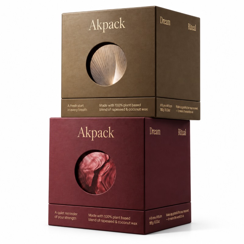 Custom Luxury Candle Gift Box with Window Lid Design And Premium Rigid Packaging for Home Fragrance