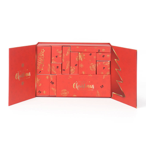 Custom Christmas Advent Calendar Gift Box with Double Door Opening and 12 Drawer Design for Holiday Gift Collection