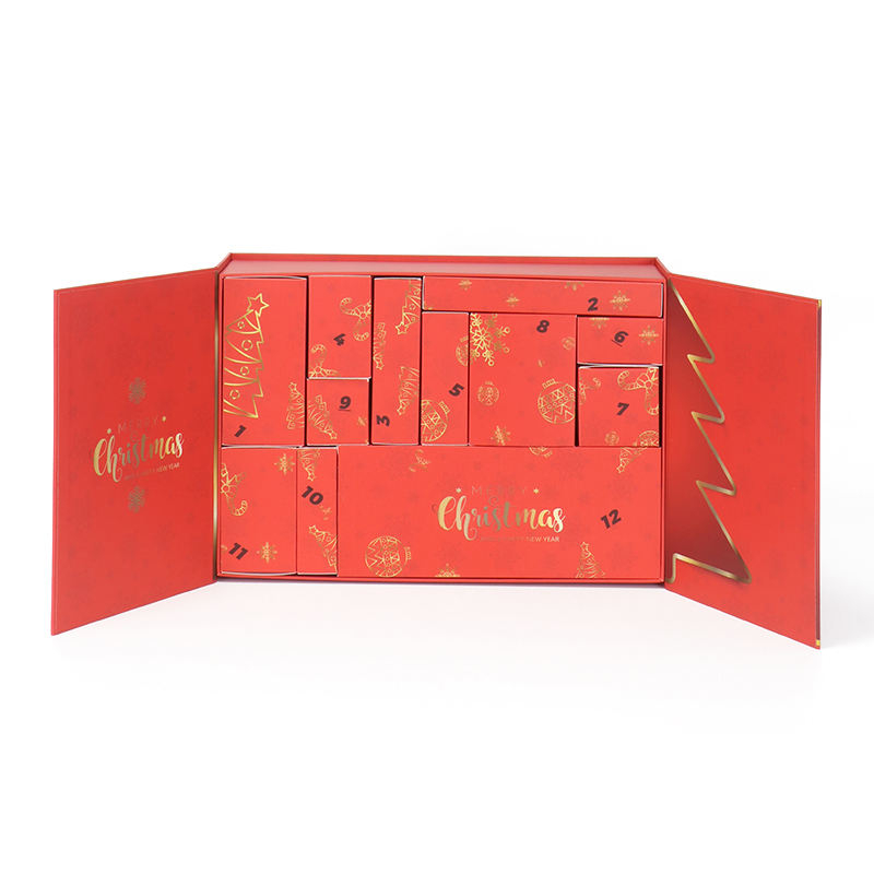 Custom Christmas Advent Calendar Gift Box with Double Door Opening and 12 Drawer Design for Holiday Gift Collection