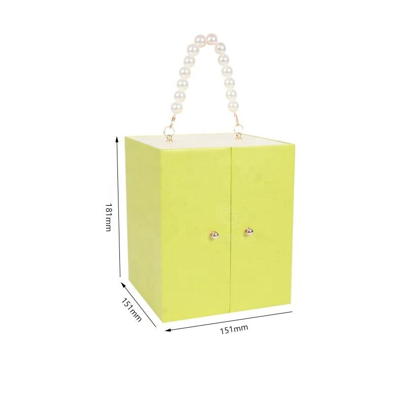 Double Open Drawer Jewelry Gift Box with Pearl Handle, Custom Logo Printing