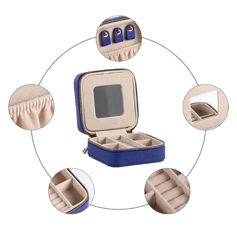 Luxury Jewelry Storage Box with Velvet Interior for Necklace and Ring Packaging