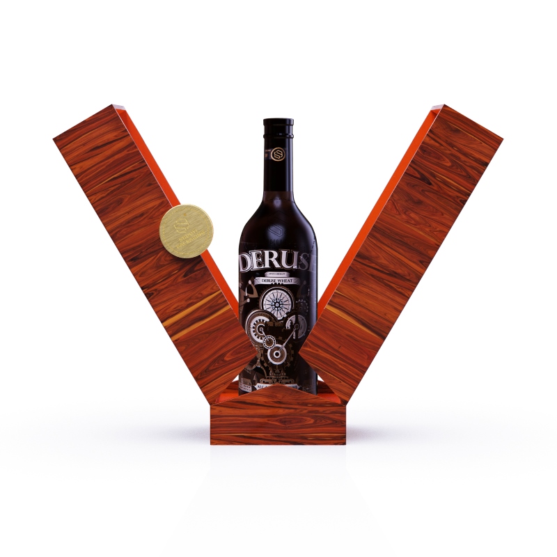 Red Wooden Double Door Wine Gift Box for Premium Beverage Packaging