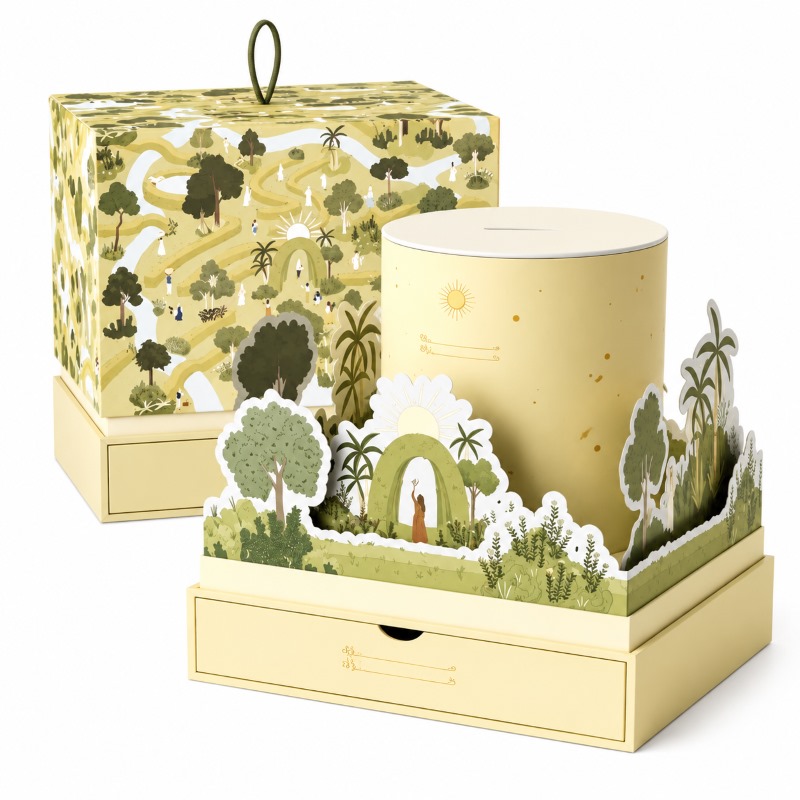 Custom Luxury Candle Gift Box with 3D Paper Art Design